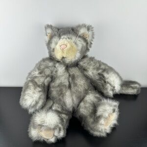Vermont Teddy Bear Rare Gray Tabby Kitty Cat 14” Large Friend For Life Plush